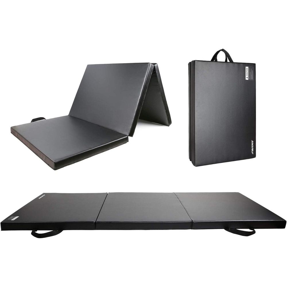 Home Gym Yoga Mat - 強化された厚手のジムマット、3'x6'、4'x8'、4x10'、2'x8'、ヨガ、MMA、ストレッチ、ホームジムの保護用ハンドル付き