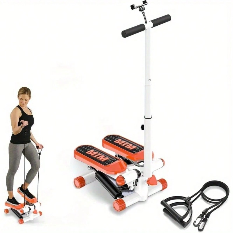 Home Gym Resistance Machine - 抵抗バンド付きミニステッパー – 高さ調節可能 350LB フィットネスステッパーマシン ホームジム用、ポータブルカーディオトレーニング機器