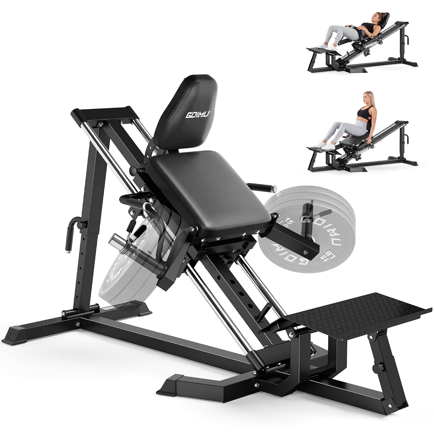 Home Gym Hip Thrust Machine - LH01 レッグプレス＆ヒップスラストマシンコンボ、2 in 1 レッグプレスハックスクワットマシン＆グルートブリッジマシン（ホームジム用）、カスタム