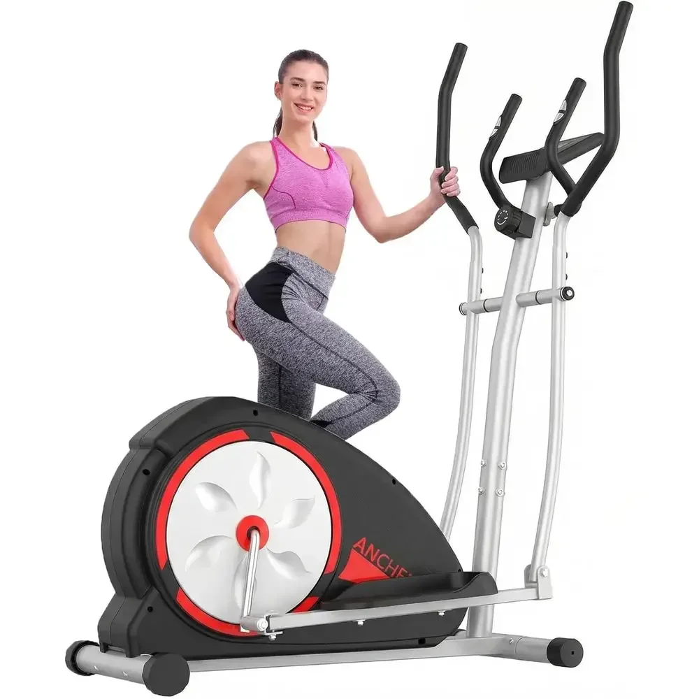 Home Gym Resistance Machine - 家庭用ジム向け静音エリプティカルマシン、耐荷重500ポンド、パルスグリップとスムーズな抵抗レベルを搭載