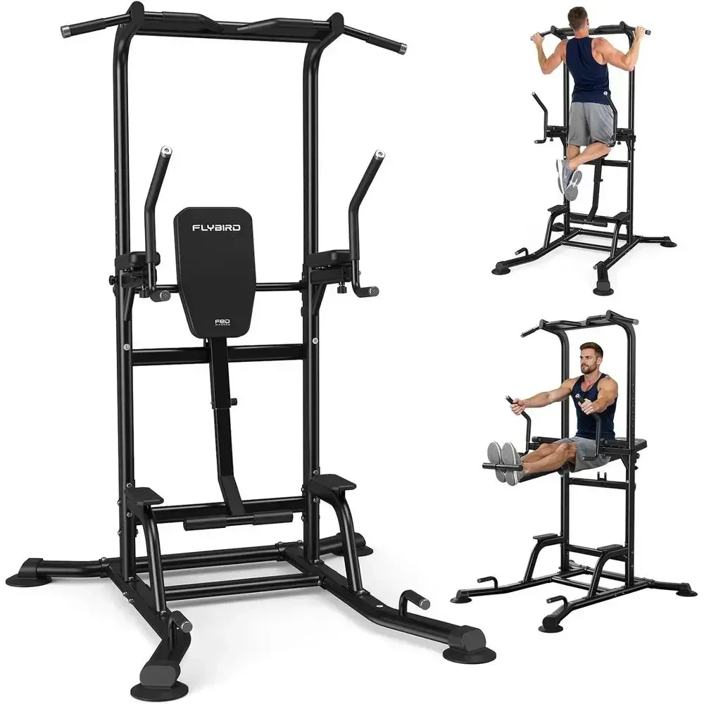 Home Gym Multi Station - 膝上げ補助機能付きパワータワー、多機能懸垂バー、ディップステーション、コアトレーニング - 高耐久ホームジム、800ポンド