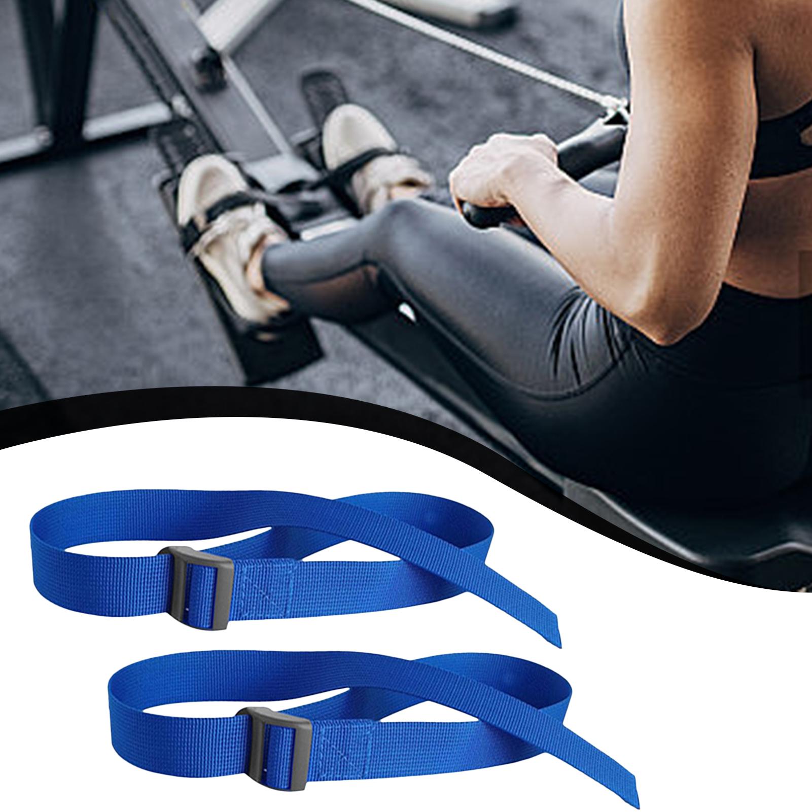 Home Gym Installation - 2 個ローイングマシンフットストラップ脚トレーニング再利用可能取り付け簡単多目的調整可能ジムホーム交換用機器