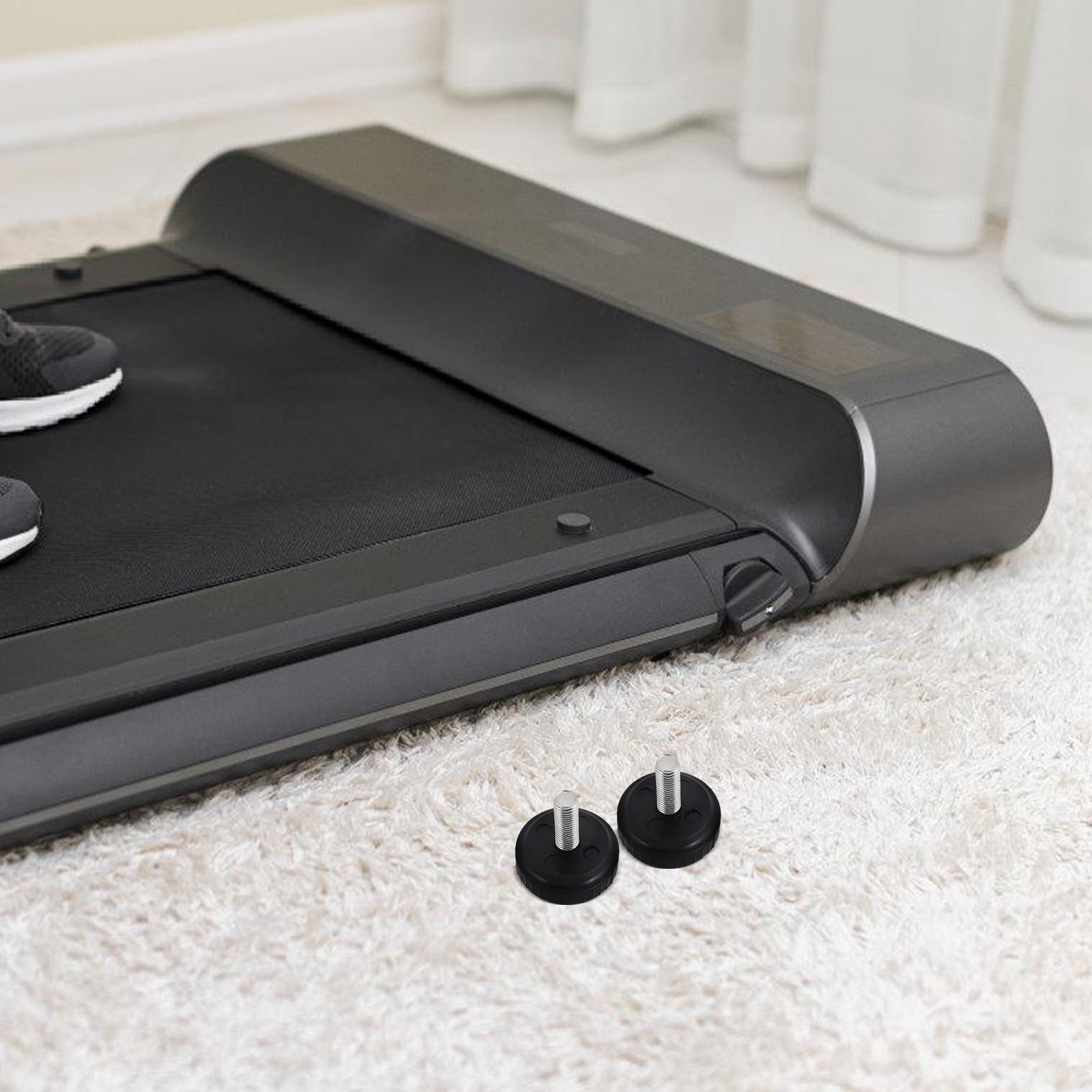 Home Gym Installation - 4個入り 簡単設置 調整可能な吸盤足 トレッドミル ホームジム機器 安定性マウントアクセサリー