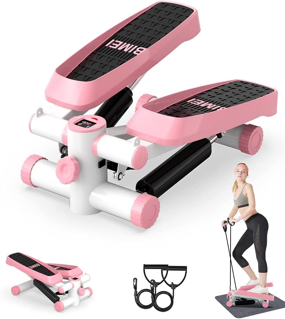 Home Gym Resistance Machine - ポータブルホームジムミニフィットネスステッパー、LCDディスプレイと抵抗バンド付きエクササイズマシン、ワークアウトプログラム搭載