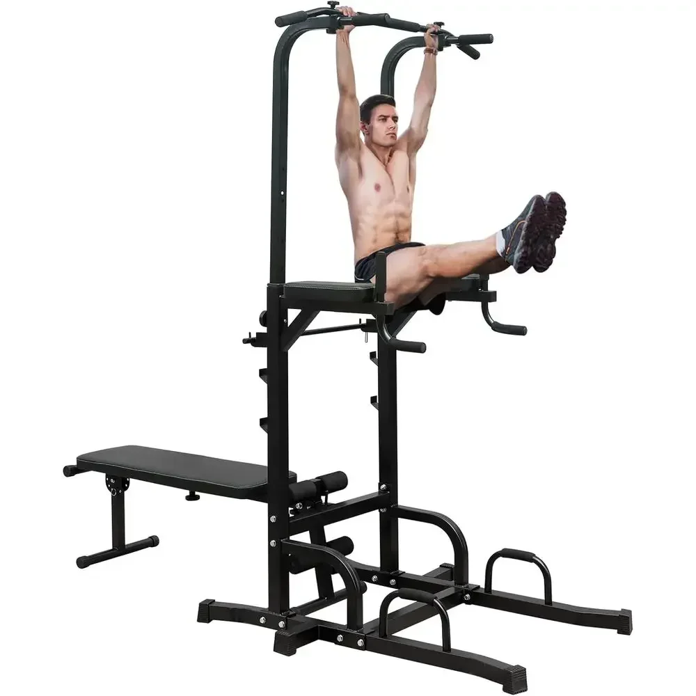 Home Gym Multi Station - 家庭用ジム向けヘビーデューティー高さ調節可能なディップステーション - 全身筋力トレーニング用多機能懸垂バー