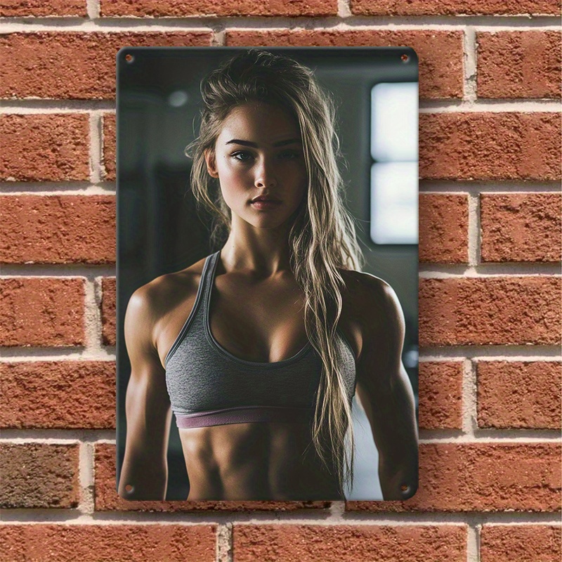 Home Gym Installation - 鉄製彫刻フィットネスモチベーションサイン、耐久性のある金属製ウォールアート、簡単に取り付けられるように穴が開いており、多用途な装飾、ジム、自宅に最適