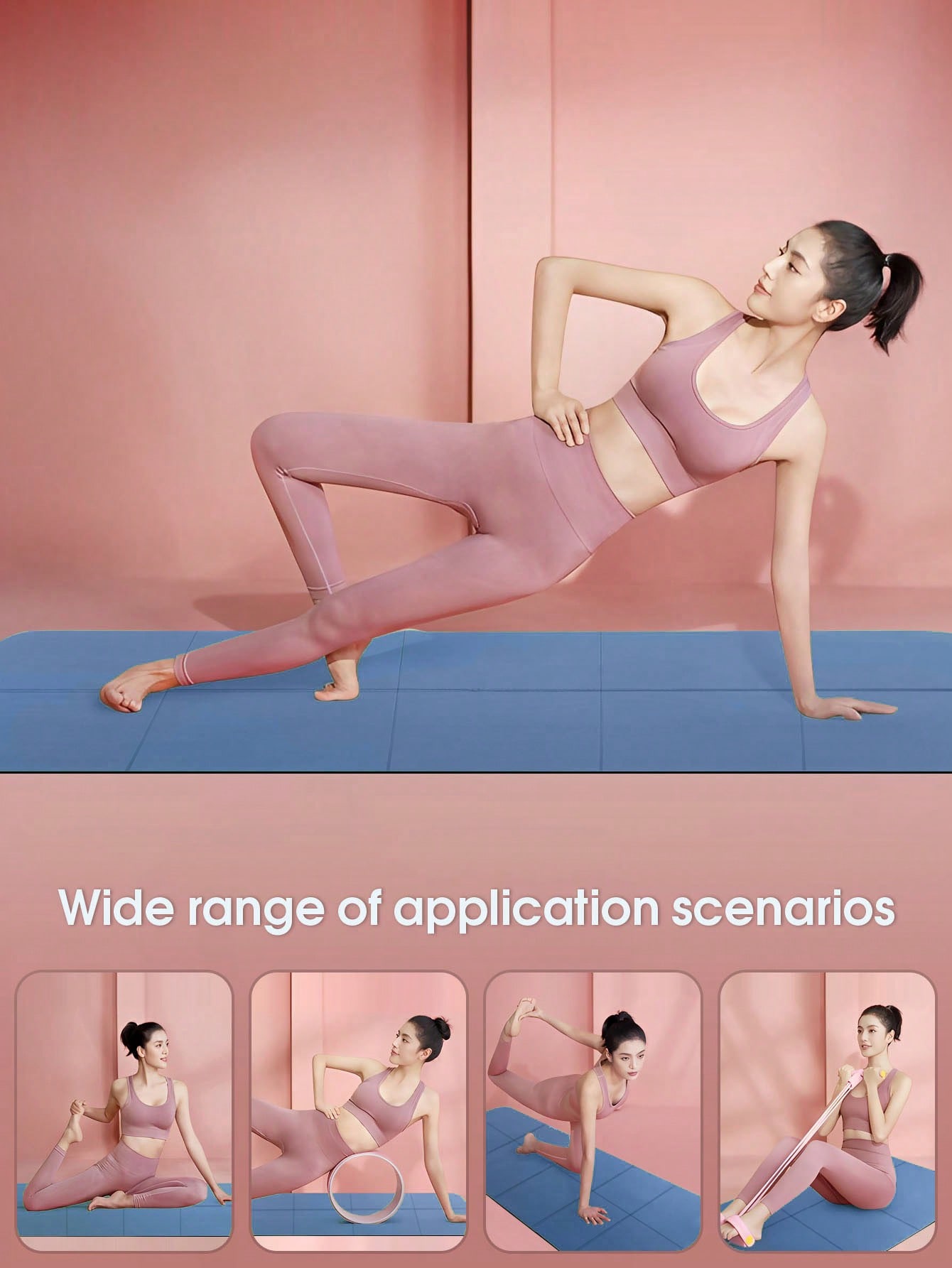 Home Gym Yoga Mat - 折りたたみ式ヨガマット ダークブルー 環境に優しいEVA素材 折り畳み式トラベルフィットネスマット 厚さ3/4/6mm ヨガフロアワークアウト用