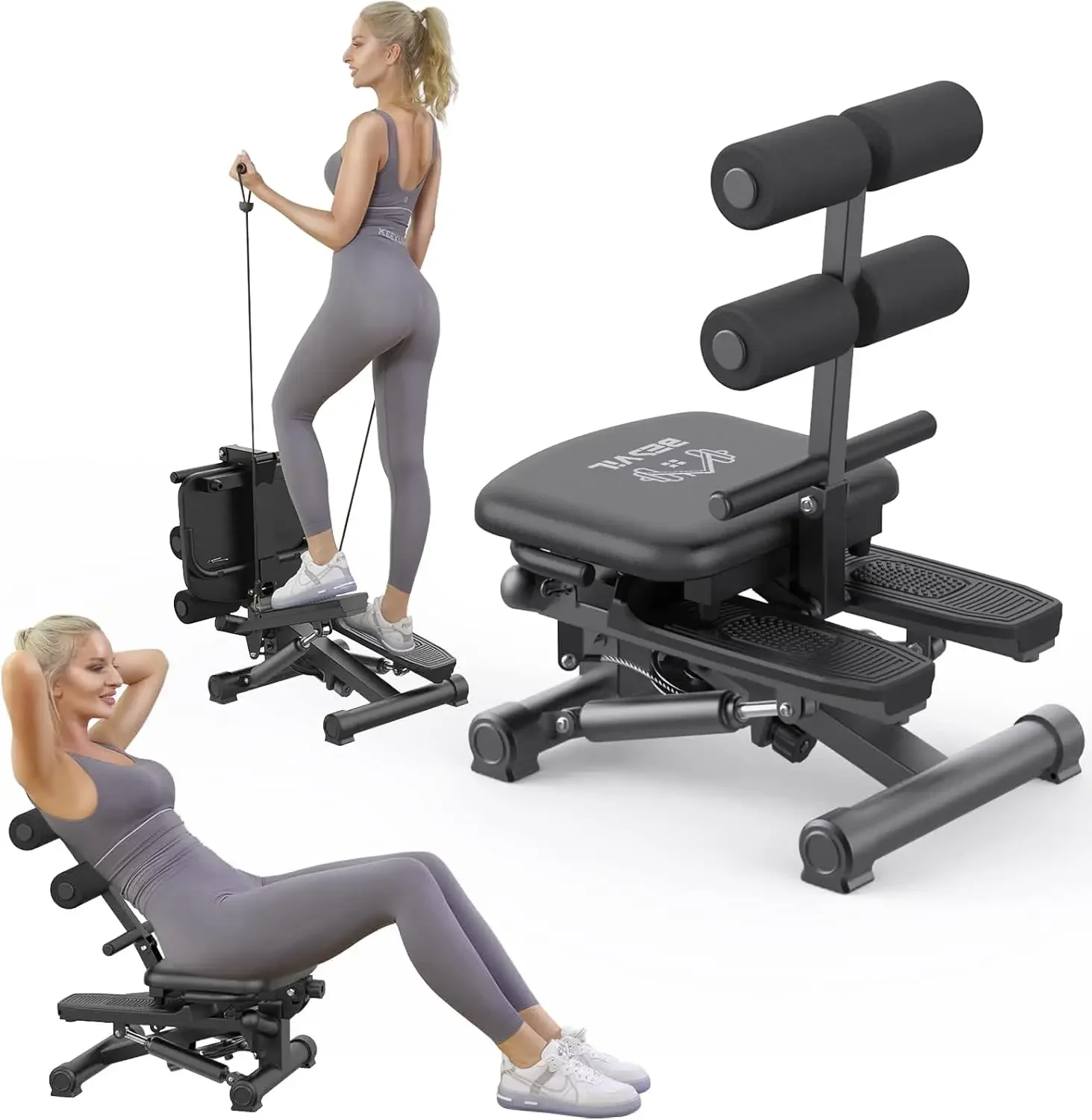 Home Gym Resistance Machine - レジスタンスバンド付きエクササイズ用階段ステッパー、ホームジム用ABトレーニングマシン