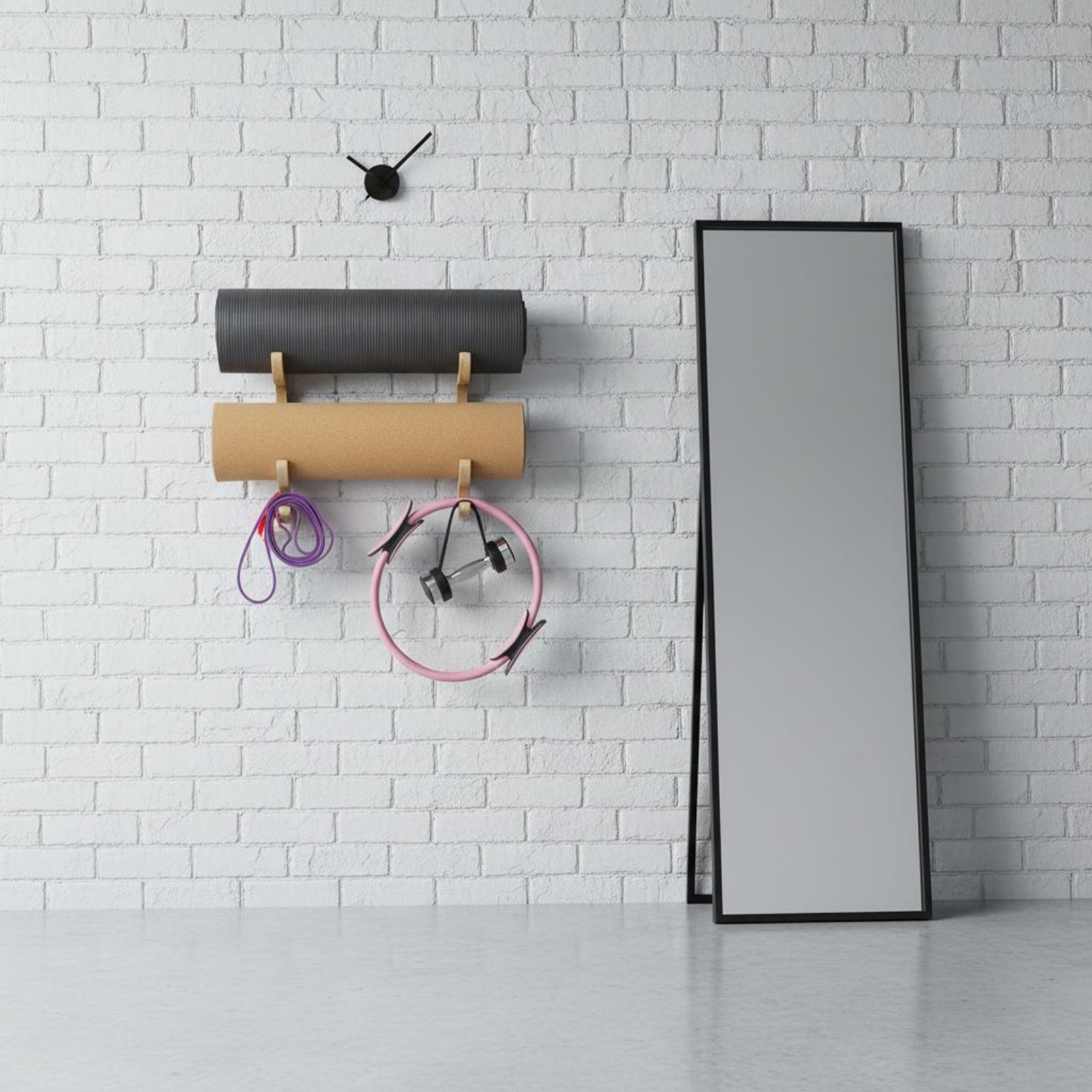 Home Gym Installation - 多層エクササイズ収納ラック省スペース木製エクササイズマットホルダー簡単に設置できる家庭用ジム用の研磨表面