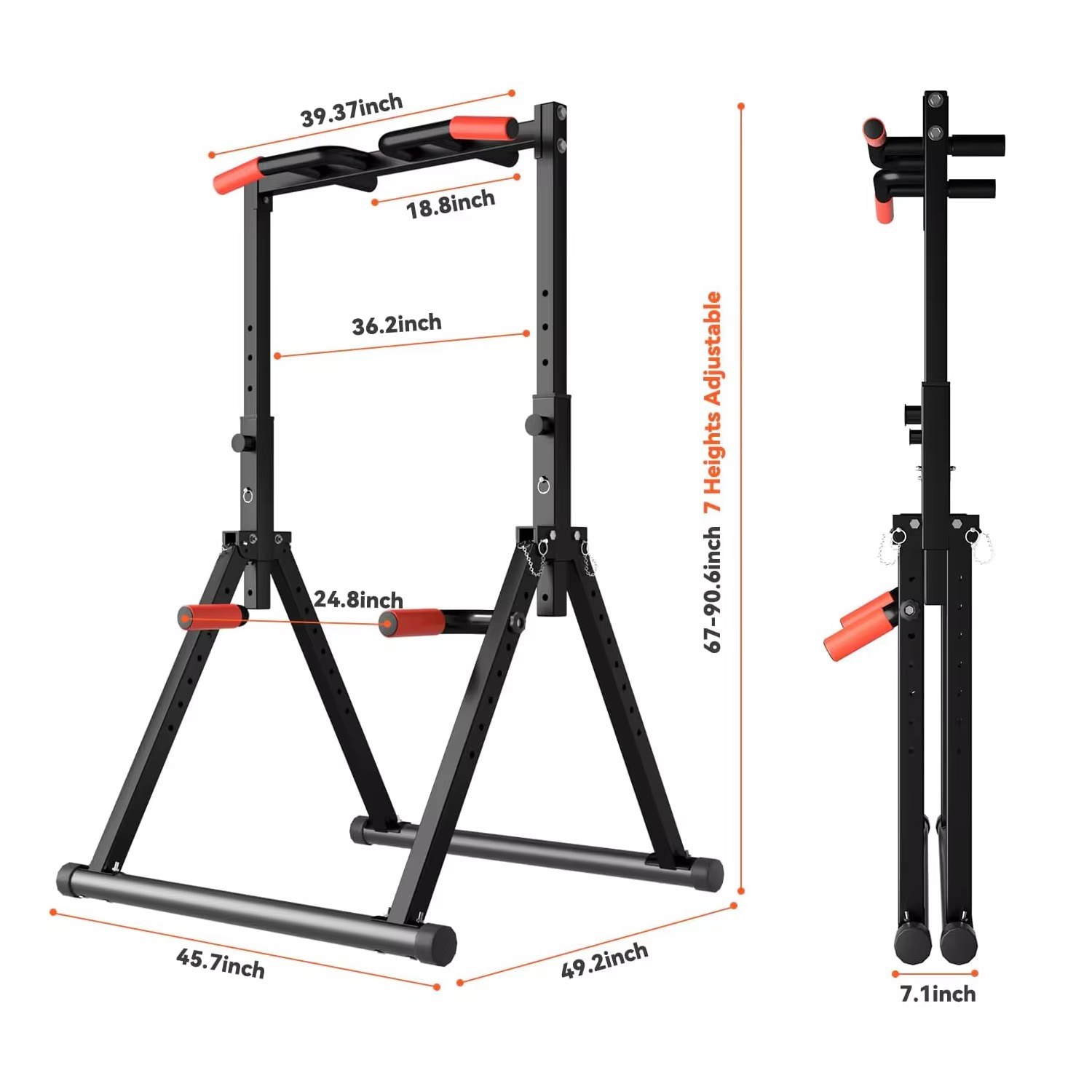 Home Gym Multi Station - 新型2025多機能ホームジム筋力トレーニング器具パワータワーディップススタンド懸垂バー付きフィットネス機器