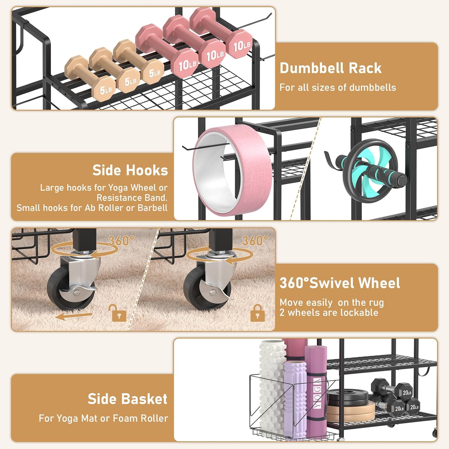 ホームジム収納、材質・色指定なし、ダンベル、ケトルベル、トレ - Home Gym Workout のレビューと価格