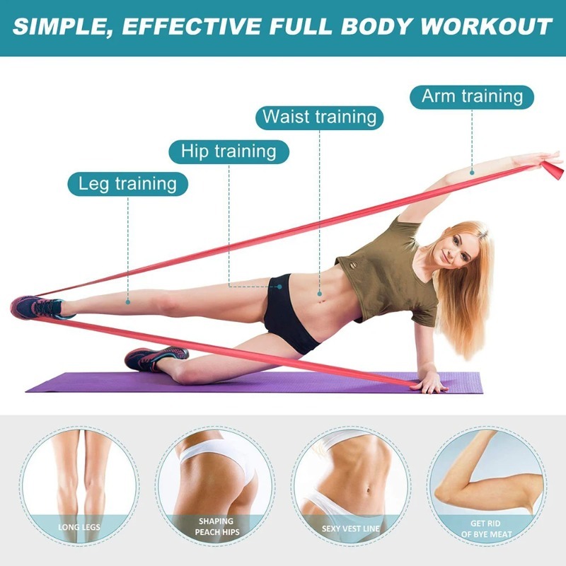 天然ラテックス製レジスタンスバンド、ヨガ、ピラティス、ホーム - Home Gym Resistance Machine のレビューと価格