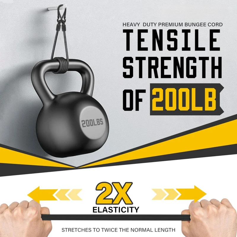 1-6個入り 調節可能なバンジーコード フック付き 7-48 - Resistance Band Heavy のレビューと価格