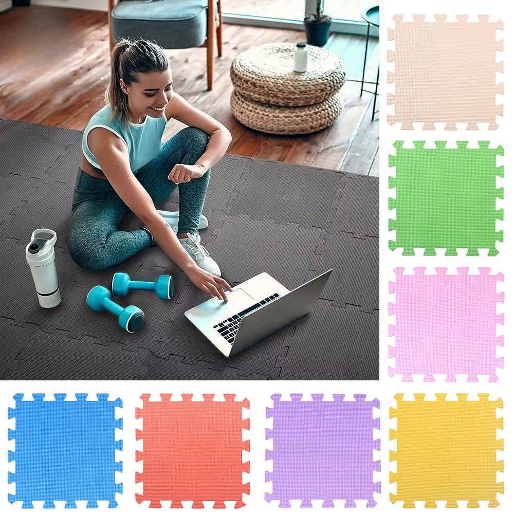 簡単清掃EVAフォームプレイマット、連結式パズルタイルフロア - Home Gym Yoga Mat のレビューと価格