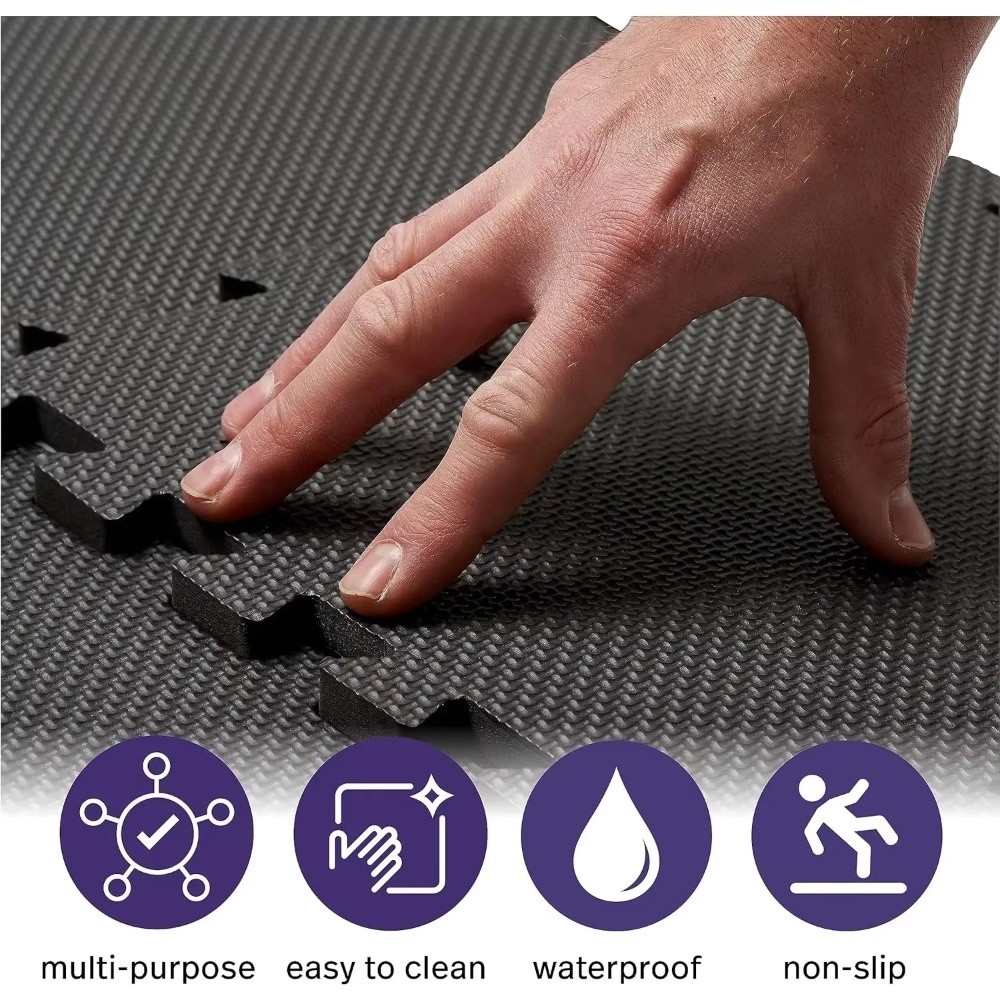 簡単清掃EVAフォームプレイマット、連結式パズルタイルフロア - Home Gym Yoga Mat のレビューと価格