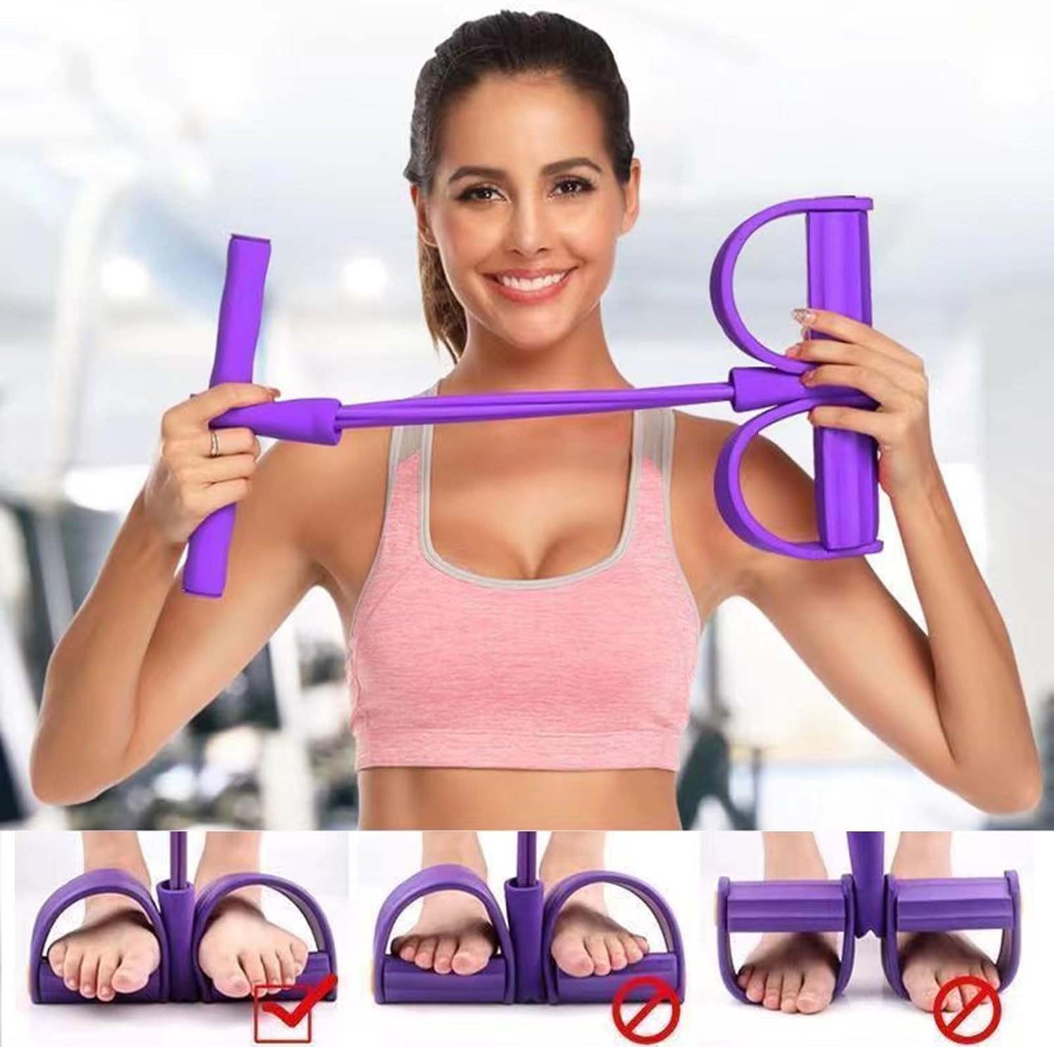 21本のフィットネスレジスタンスバンド-6チューブペダルアン - Home Gym Resistance Machine のレビューと価格