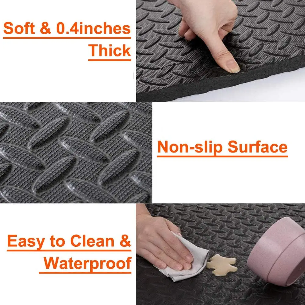 パズルフィットネスマット EVA インターロッキングフォーム - Home Gym Yoga Mat のレビューと価格