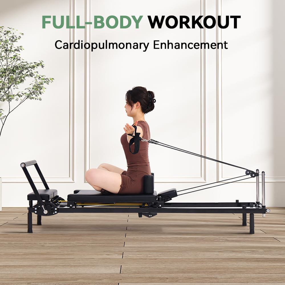 折りたたみ式ピラティス リフォーマー マシン、スプリングとコ - Home Gym Resistance Machine のレビューと価格