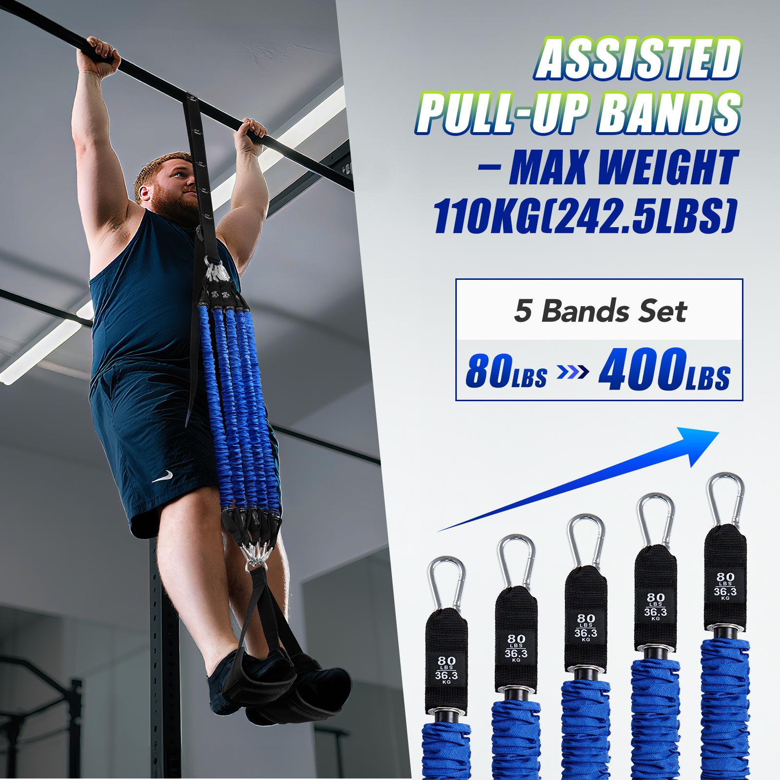 ヘビーデューティー懸垂補助バンドセット 4x80ポンド 調節 - Home Gym Resistance Machine のレビューと価格