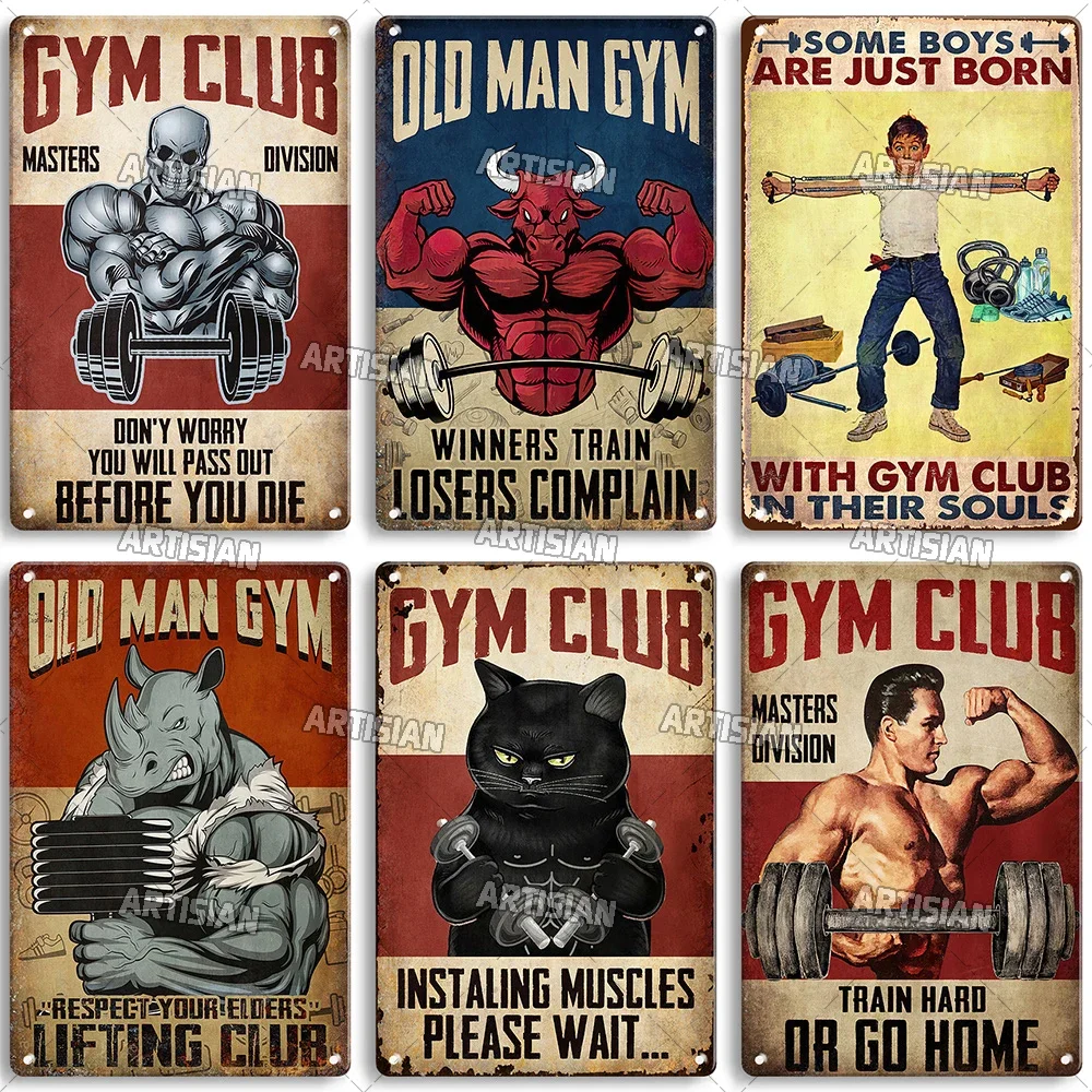 オールドマンジムクラブの感動的なフレーズアート絵画ウォールプ - Home Gym Decor のレビューと価格