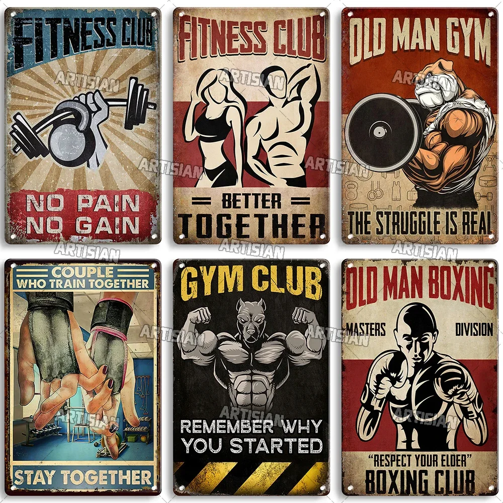 オールドマンジムクラブの感動的なフレーズアート絵画ウォールプ - Home Gym Decor のレビューと価格