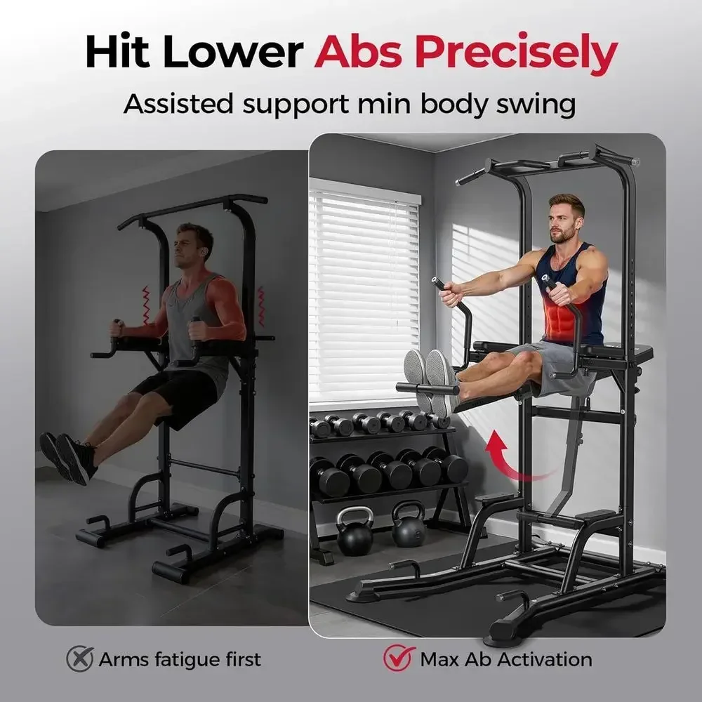 膝上げ補助機能付きパワータワー、多機能懸垂バー、ディップステ - Home Gym Multi Station のレビューと価格