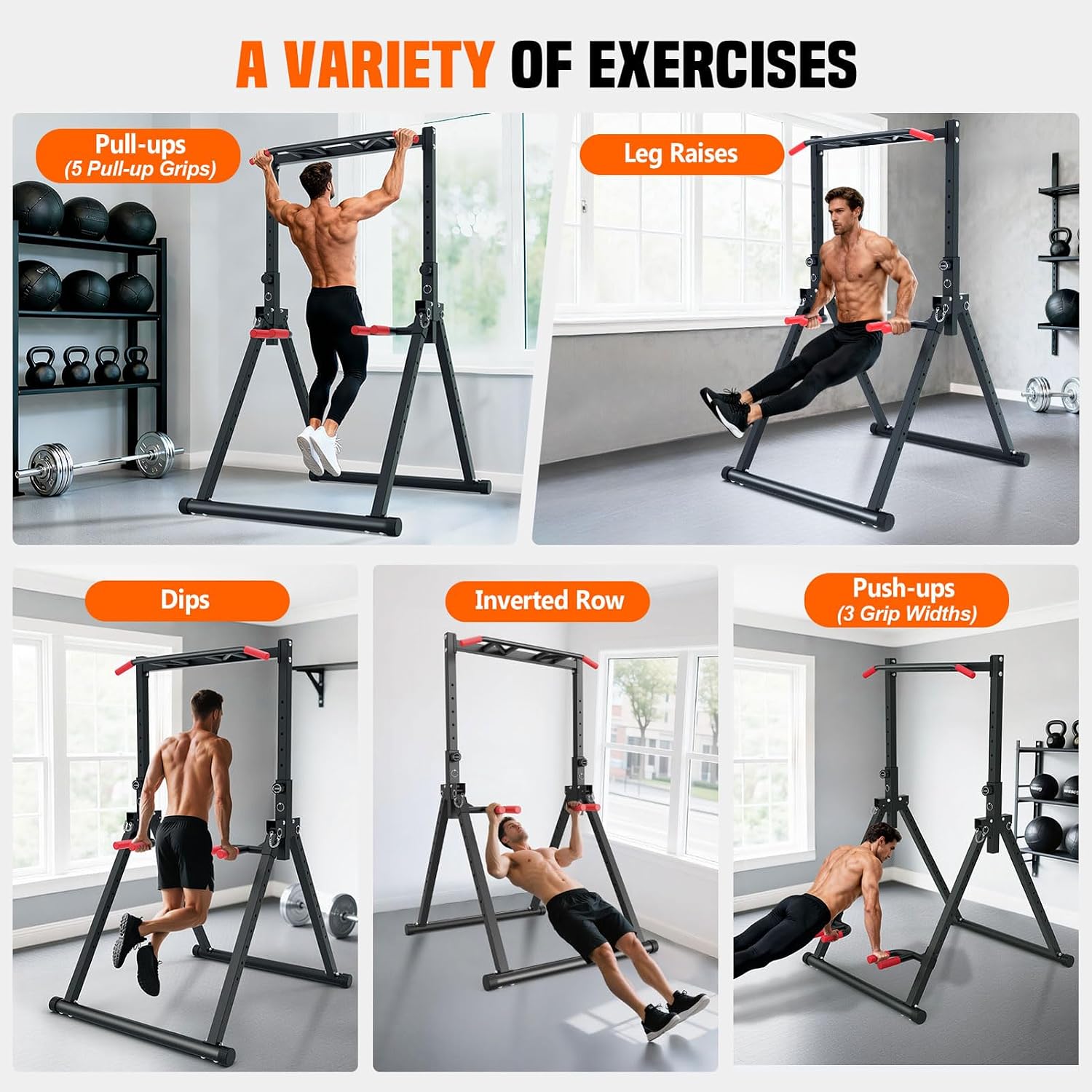 折りたたみ式パワータワーディップステーション、自立型懸垂バー - Home Gym Workout のレビューと価格