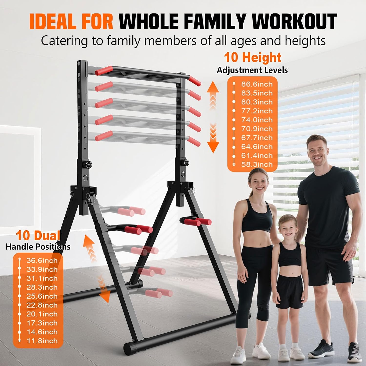 折りたたみ式パワータワーディップステーション、自立型懸垂バー - Home Gym Workout のレビューと価格