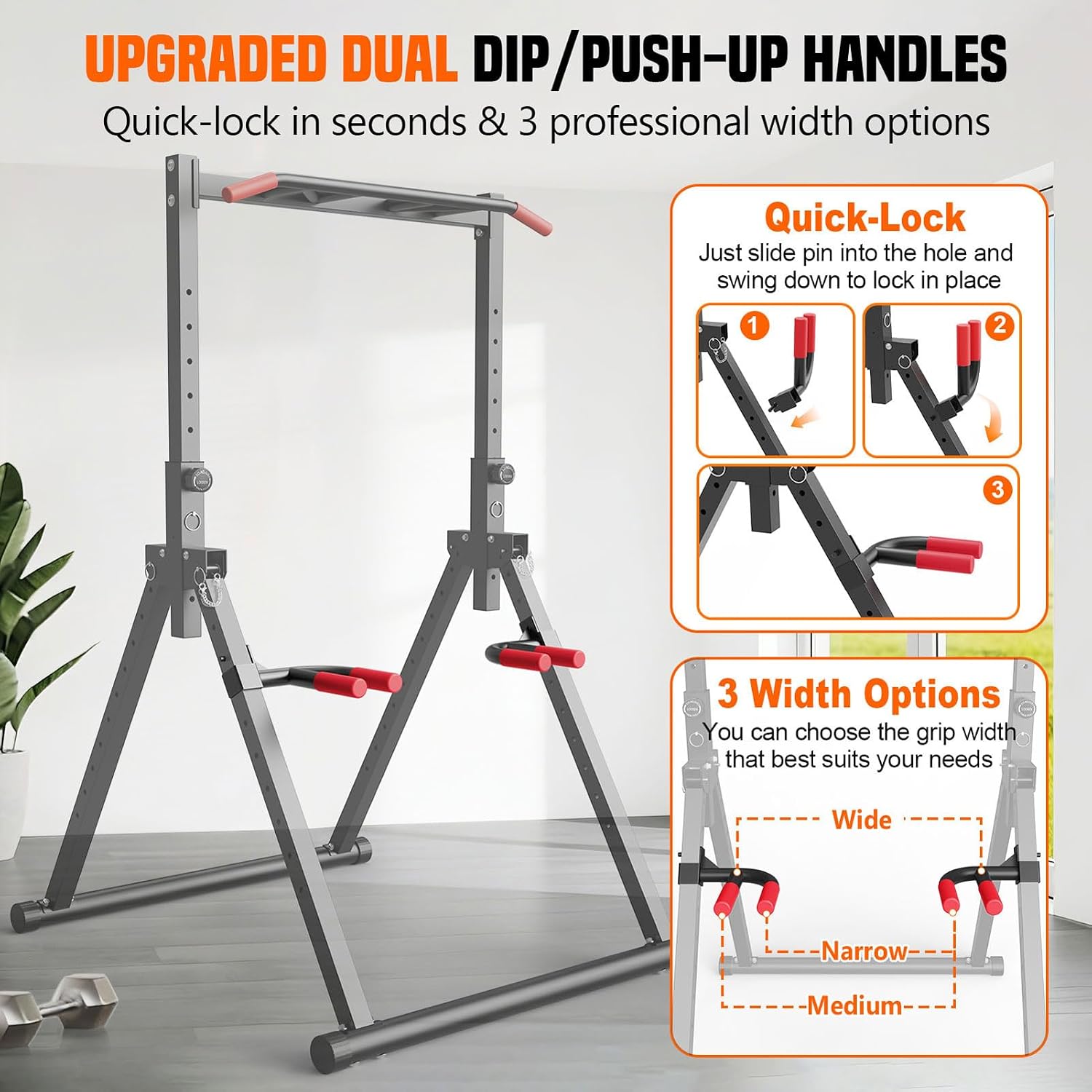 折りたたみ式パワータワーディップステーション、自立型懸垂バー - Home Gym Workout のレビューと価格