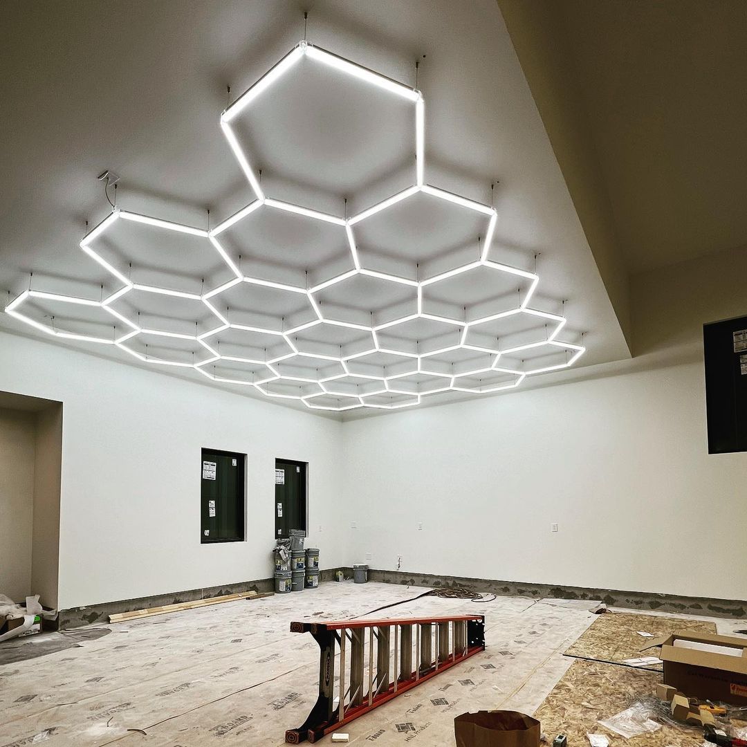 六角形LEDライト 超高輝度6500K ハニカム天井照明 簡 - Home Gym Installation のレビューと価格