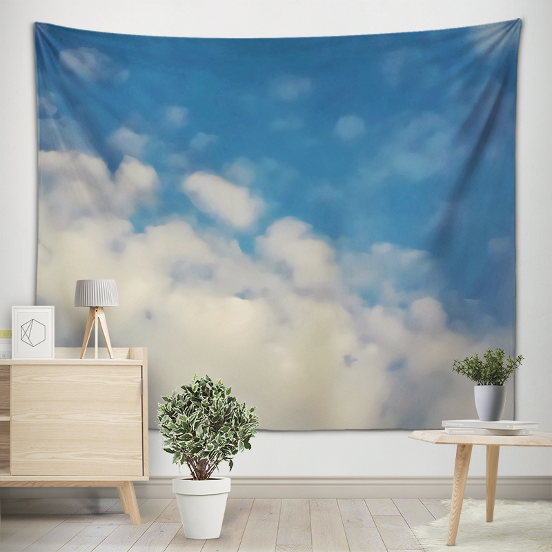 印刷された雲の壁のタペストリー,アーティストのためのベッドカ - Home Gym Decor のレビューと価格