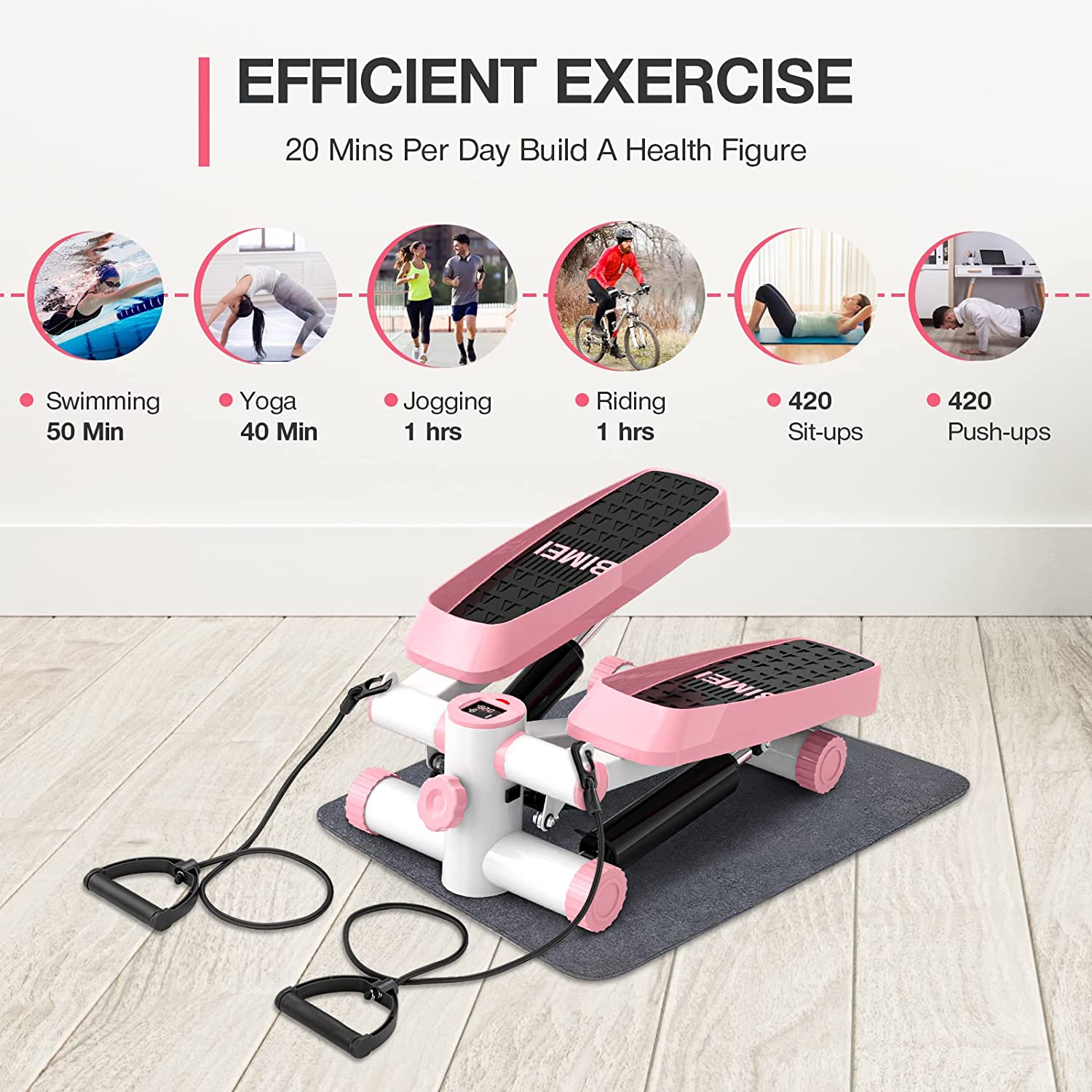 ポータブルホームジムミニフィットネスステッパー、LCDディス - Home Gym Resistance Machine のレビューと価格