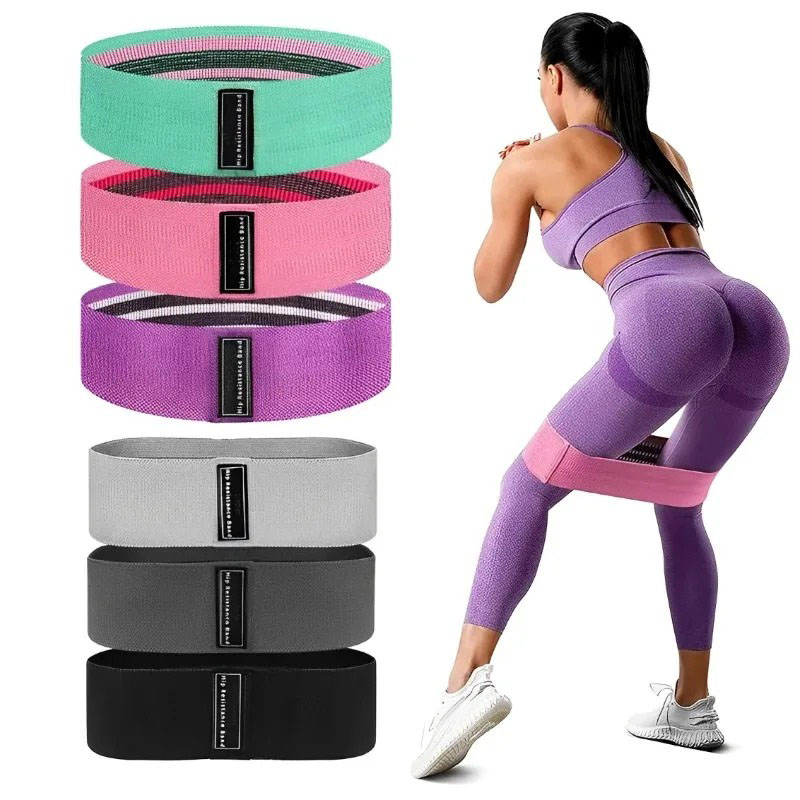 3 個のファブリックレジスタンスヒップブーティバンド臀部太も - Home Gym Resistance Machine のレビューと価格