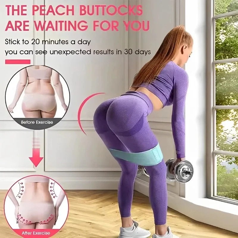 3 個のファブリックレジスタンスヒップブーティバンド臀部太も - Home Gym Resistance Machine のレビューと価格