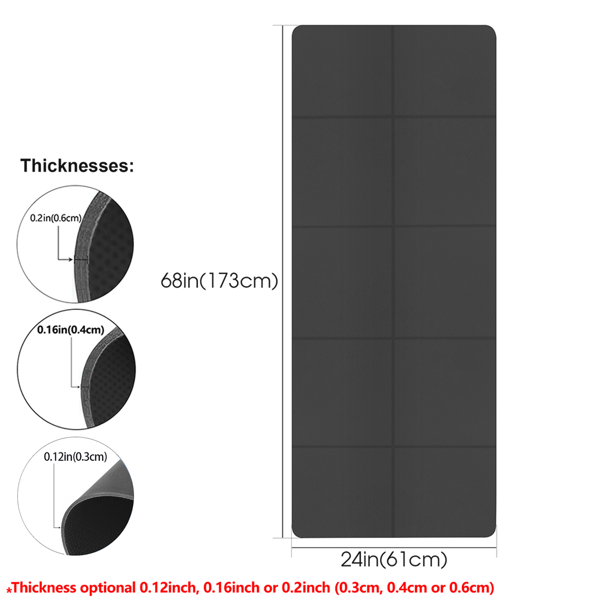 折りたたみ式ヨガマット ブラック 環境に優しいEVA素材 折 - Home Gym Yoga Mat のレビューと価格