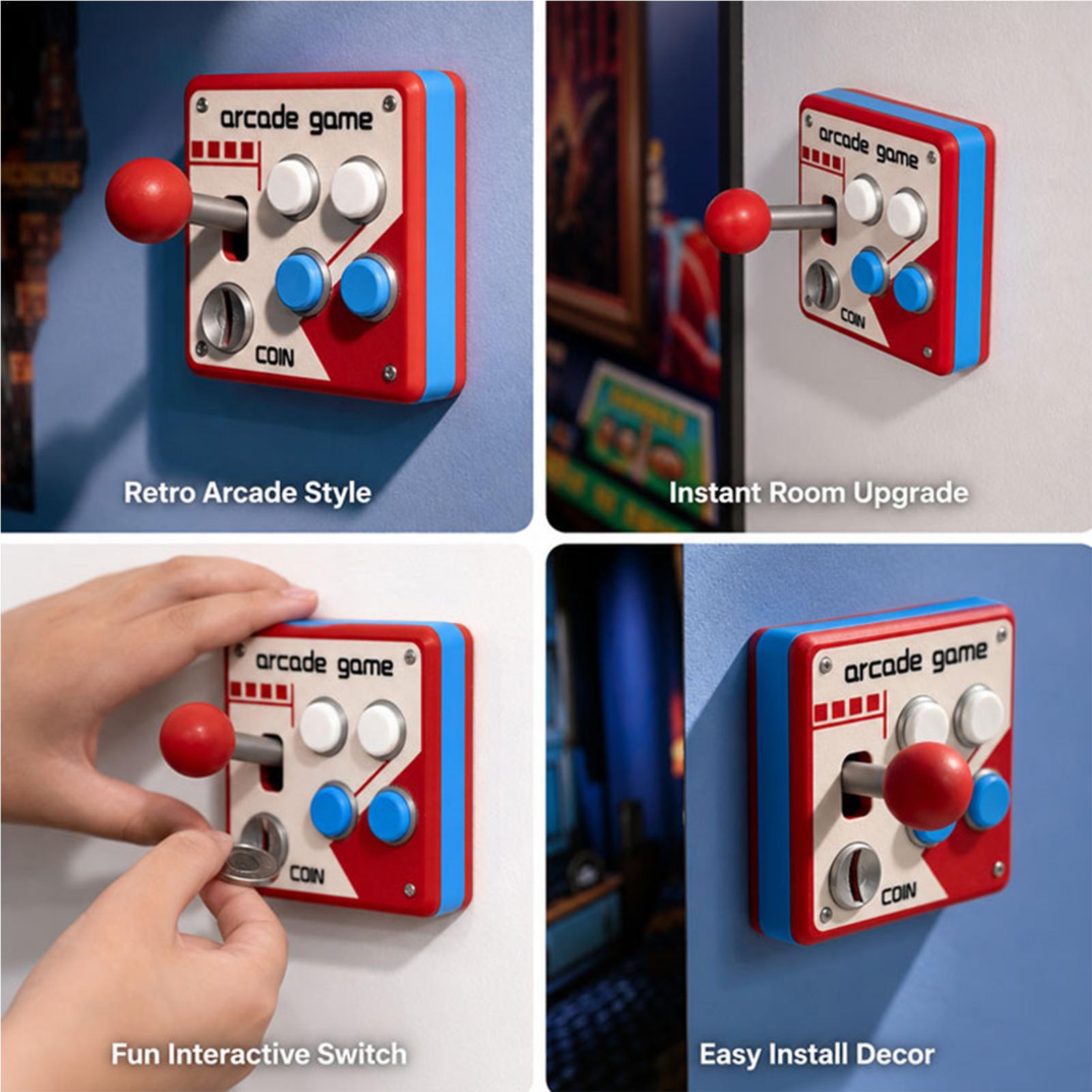 クリエイティブレトロアーケードゲームライトスイッチカバーレト - Home Gym Decor のレビューと価格