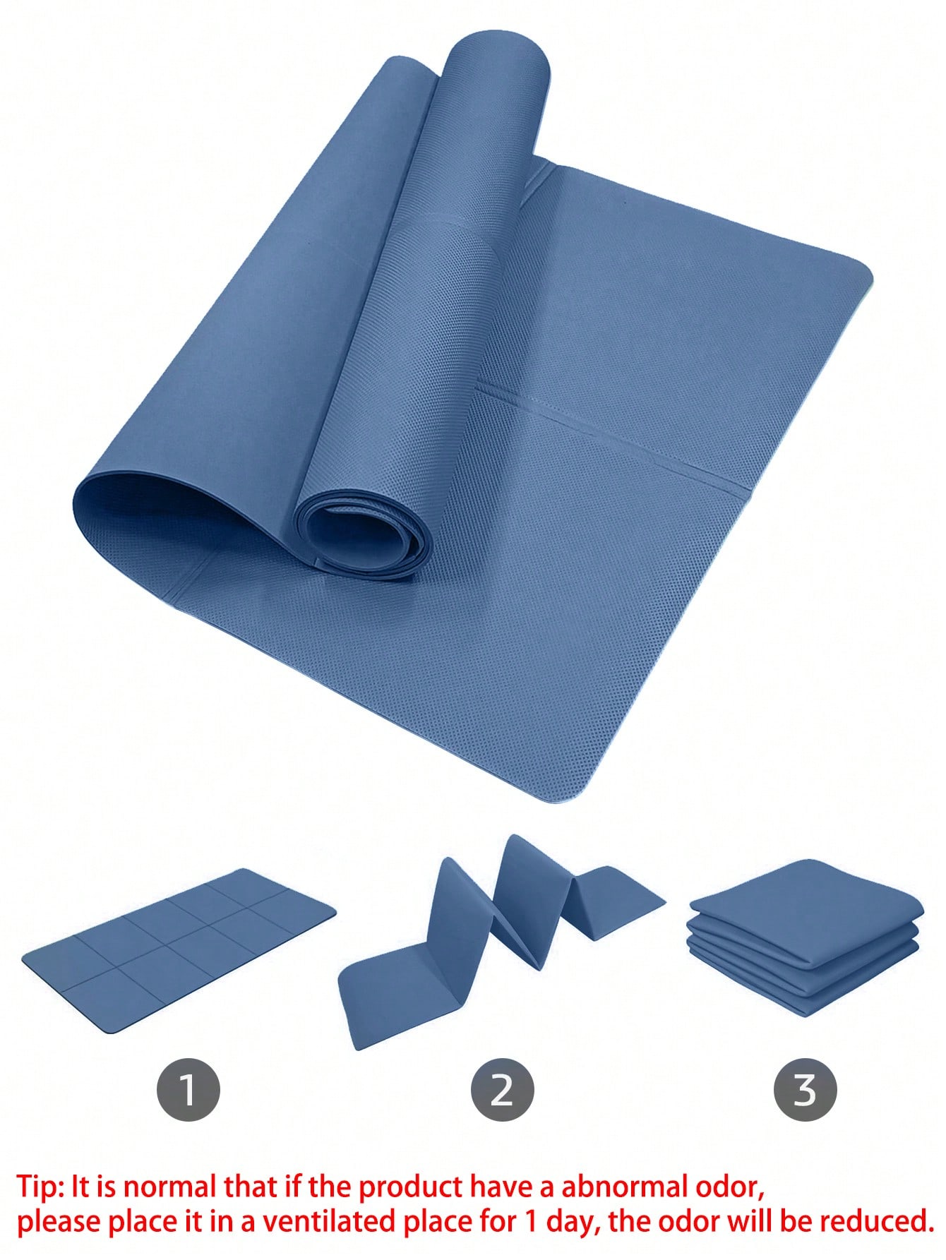 折りたたみ式ヨガマット ダークブルー 環境に優しいEVA素材 - Home Gym Yoga Mat のレビューと価格