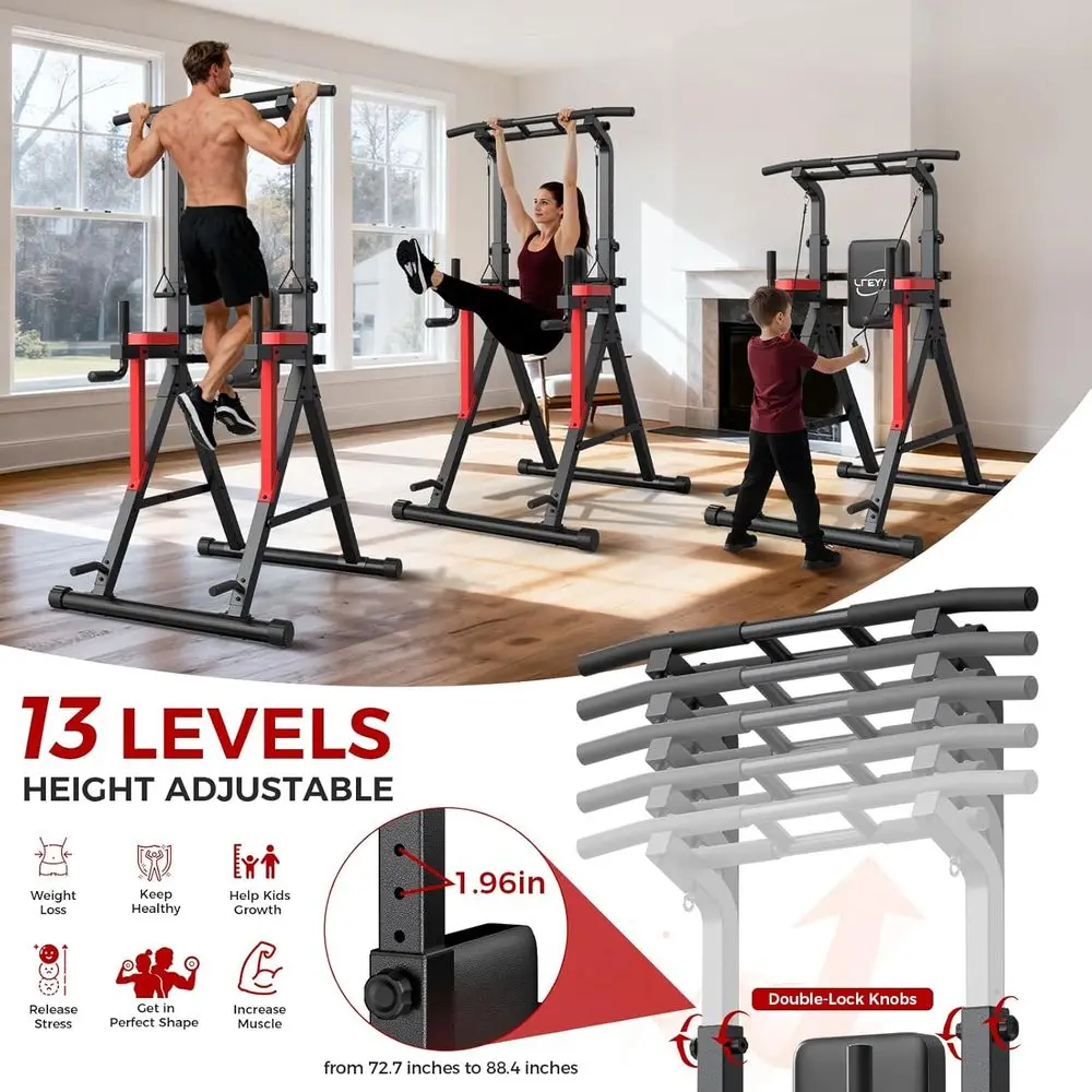 安定性、マルチグリップ、背もたれ、滑り止めパッドを備えた高さ - Home Gym Multi Station のレビューと価格