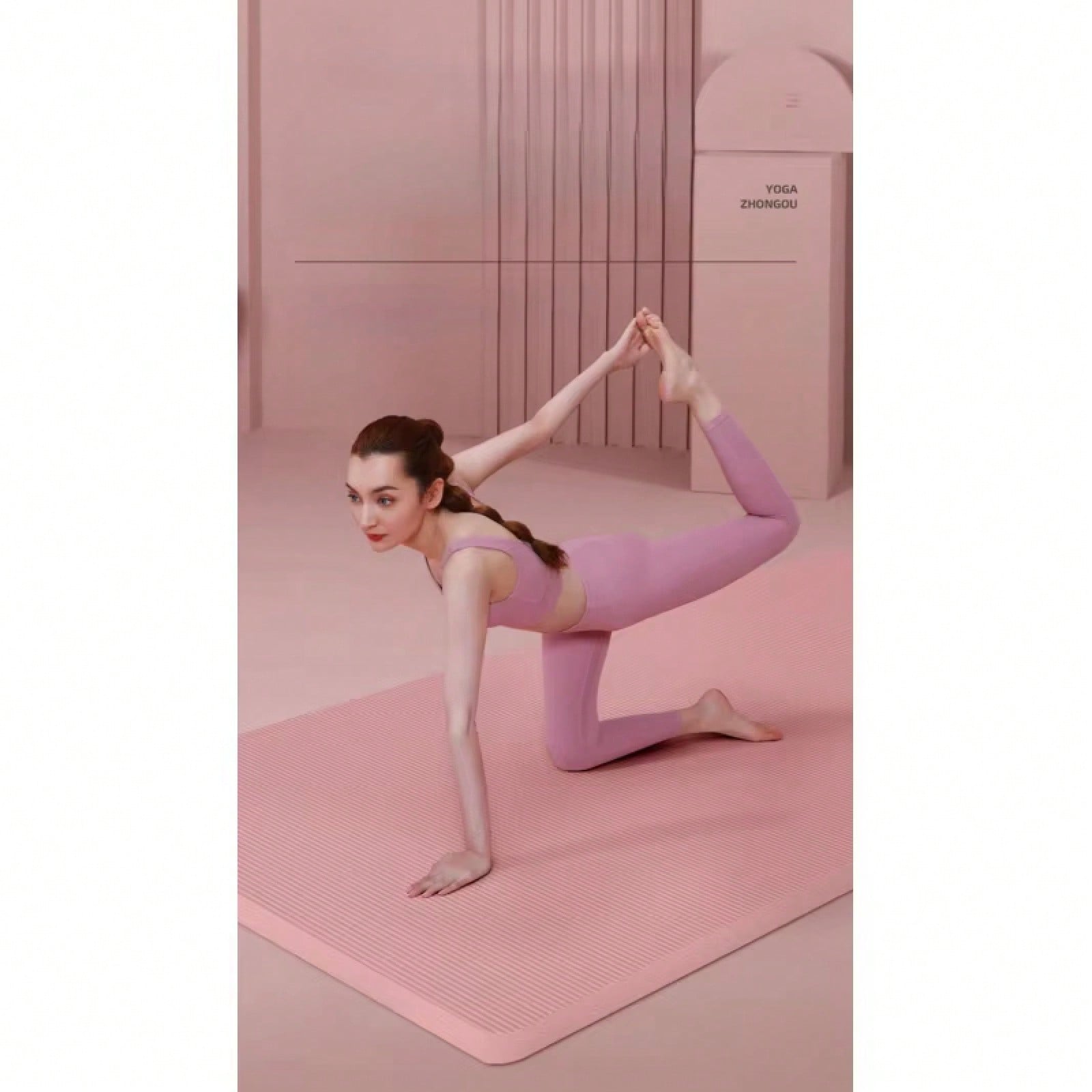 185*61CM ピンクの滑り止めヨガマットセット衝撃吸収快 - Home Gym Yoga Mat のレビューと価格