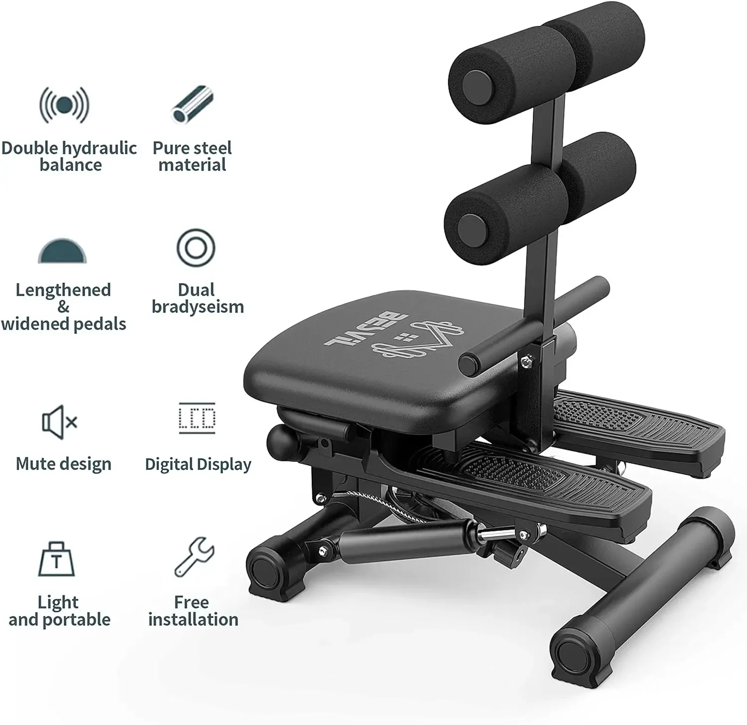 レジスタンスバンド付きエクササイズ用階段ステッパー、ホームジ - Home Gym Resistance Machine のレビューと価格