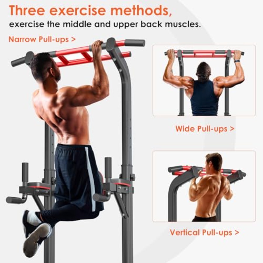 ホームジム懸垂バー：スチール製ブラック12段階調整可能多機能 - Home Gym Multi Station のレビューと価格