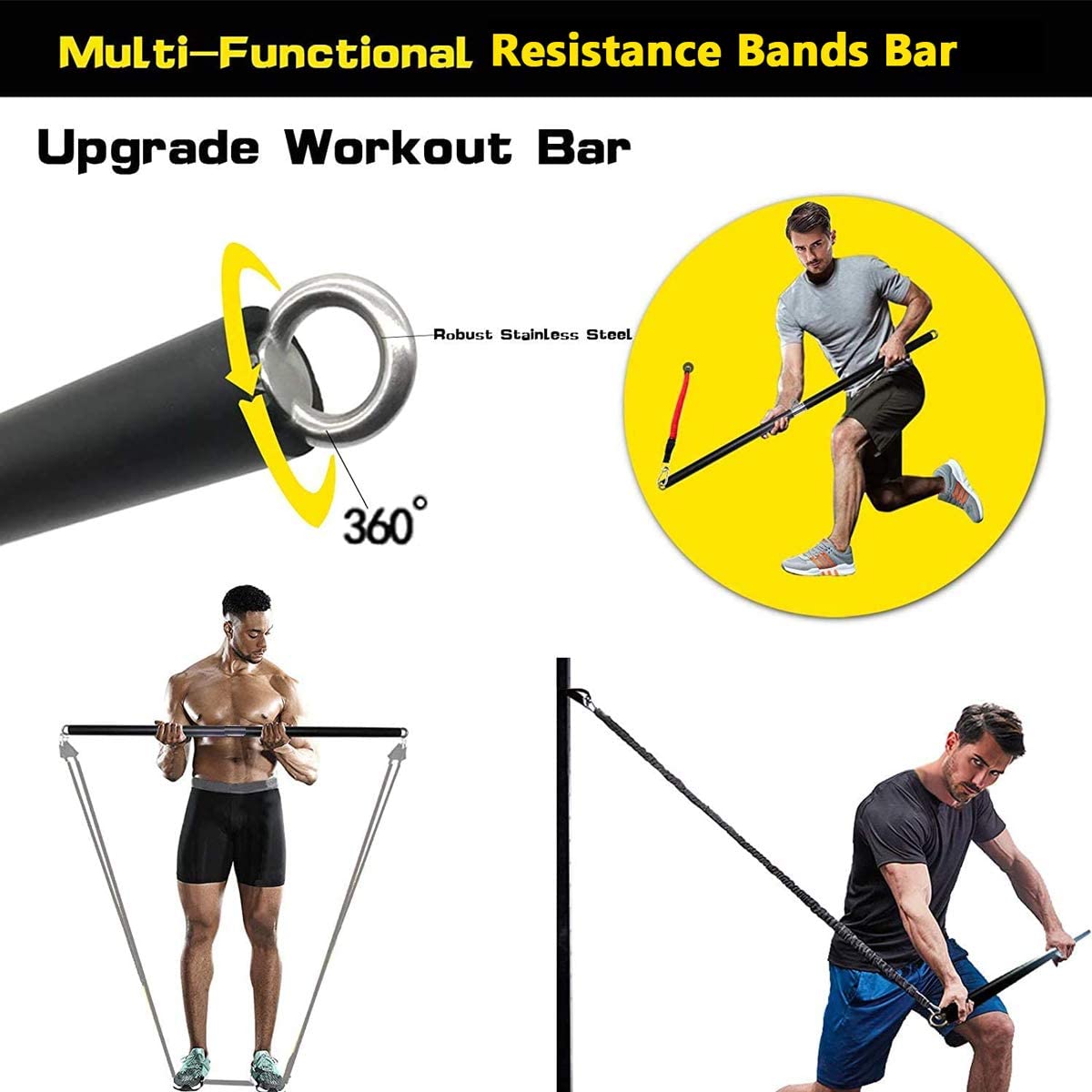 150ポンド フィットネス戦利品抵抗弾性バンドワークアウト  - Home Gym Resistance Machine のレビューと価格